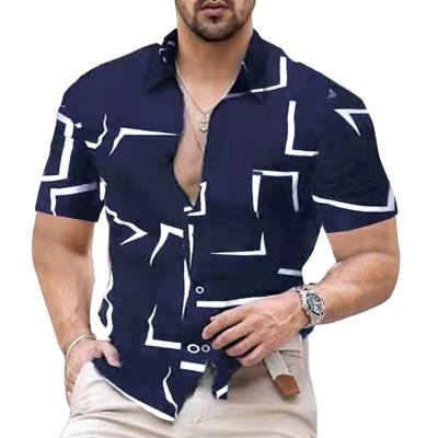 China 2022 Summer New Men's High Quality Shirts Digital Anti Shrinkage Printing Men's Short Sleeve Shirts for sale