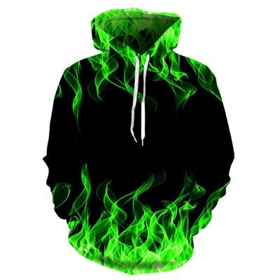 China Best Price High Quality Breathable 3d Printing Digital Embossed Color Flame Universal Hoodie for sale