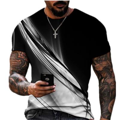 China Anti-wrinkle cool men's T-shirt export Amazon summer popular boys' shorts sleeved top fashion casual personality for sale