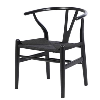 China China Factory Style Beech Wooden Wishbone Chair Living Room Black Wood Wishbone Chair Nordic Waterproof Y String Paper Chair Cheap for sale