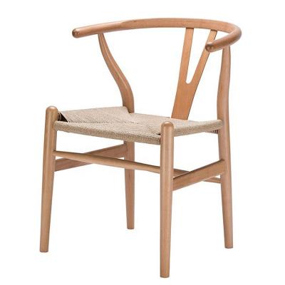 China Factory Cheap High Quality Popular Beech Wood Y Chair Wooden Wishbone Dining Chair Beech Wood Wishbone Chair For Indoor Outdoor for sale