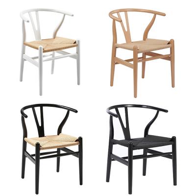 China Wholesale High Quality Modern Wood Black Wooden Wishbone Chair Hans Wegner Y Chair Natural Best Beech Wooden Wishbone Dining Chair Wishbone Chairs Wholesale Restaurant for sale