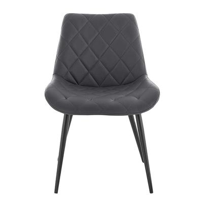 China Fabric +metal legs upholstered living dining room luxury designer chairs hot sales modern dining chair with metal legs modern leather dining chair for sale