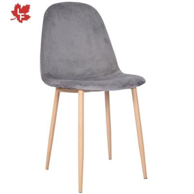 China Fabric +metal legs upholstered new design velvet chairs wholesale free sample modern luxury dining room furniture nordic living chair dining chairs with metal legs for sale