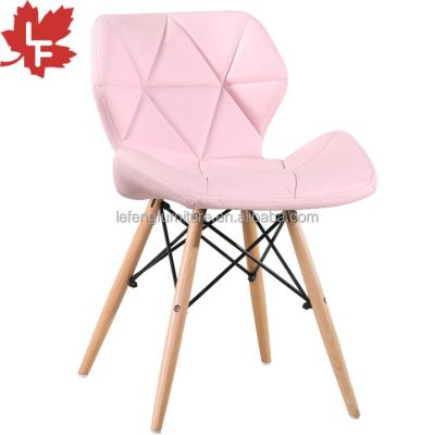 China Designer Wholesale Modern Dining Chair Creative Padded Seat +Beech Wood Legs Butterfly Upholstered High Quality Modern Dining Chair With Beech Wood Legs for sale