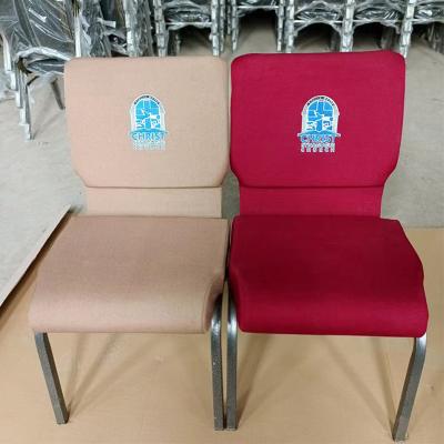 China China Factory Modern Cheap High Quality Metal Comfortable Thick Padded Cushion Theater Church Chairs With Book Stand For Church Chair for sale