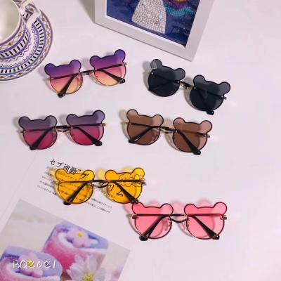 China Fashion Sunglasses Customized Stylish Fashion Lovely Bear Shaped Kids Children Acrylic Sunglasses for sale