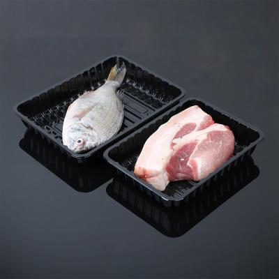 China Eco Friendly Disposable MAP Plastic Frozen Fresh Food Black PP Pork Meat Package Packaging Trays for sale