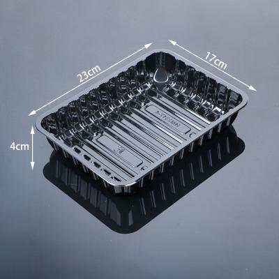 China Disposable Black PET Plastic Food and Meat Packaging Tray For Supermarket à venda