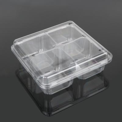 China Supermarkt 4 Beschikbare Plastic het Voedseldoos van de Compartimentenblaar Te koop