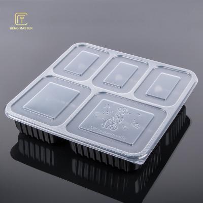 Chine Nourriture Tray With Lid d'avion de FDA de compartiment du coffre-fort 5 à micro-ondes à vendre