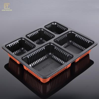 Chine Black And Orange Food Grade PP 24*10*6cm Airline Meal Tray à vendre