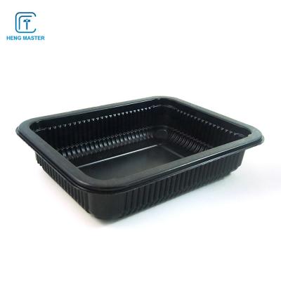 Chine Plateau jetable d'aliments surgelés du noir 18*16*4cm de rectangle à vendre