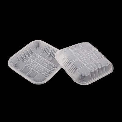 Chine Plateau en plastique blanc de viande de la catégorie comestible pp 14*14*2.3cm à vendre