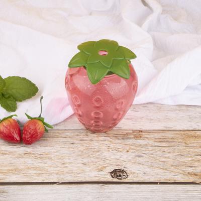 China 500ml PET Cold Press Juice Empty Plastic Bottles Strawberry Shape for sale