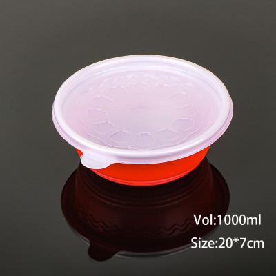 China 1000ml om Beschikbare Plastic Voedseldoos met Prep de Maaltijd van de Noedelkommen van de Dekselssoep Te koop