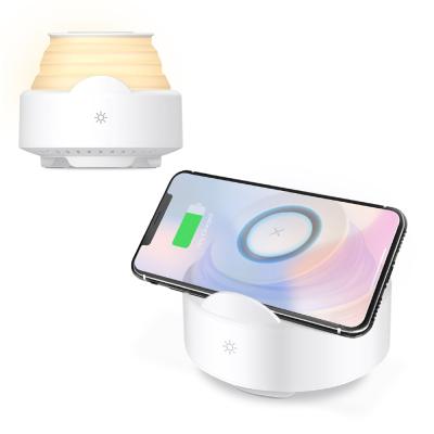 China Wireless Charger For Mobile Phone Smart Speakers Radio Phone Audio Chargers Stand Portable Speaker Wireless Light Speaker for sale