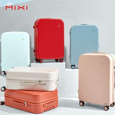 China Custom Hard Shell Trolley Luggage Mixi Hot Sale Travel Trolley Case Hard Shell Smart Carry On Suitcase Universal Spinner PC Rolls TSA Lock Rolling Luggage for sale