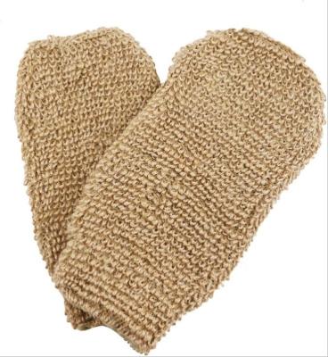 China EXFOLIATE eco-friendly natural hemp exfoliating bath mitt mitt and scrubbing for for sale