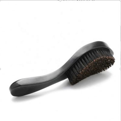 China Comfortable High Quality 100% Natural Boar Hair Long Black Wooden Handle Curved Wave Brush for sale