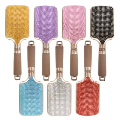 China New Pretty LogoGirls Candy Waterproof Custom Antique Anti Frizz Faux Stone Glitter Liquid Hair Color Brush Kit And Flat Iron Bling Comb Set for sale