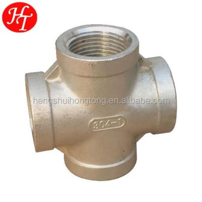 China Four Way Pipe Fitting / Stainless Steel Oil Gas / Water Stainless Steel Tee Fittings For Oil Pipeline for sale