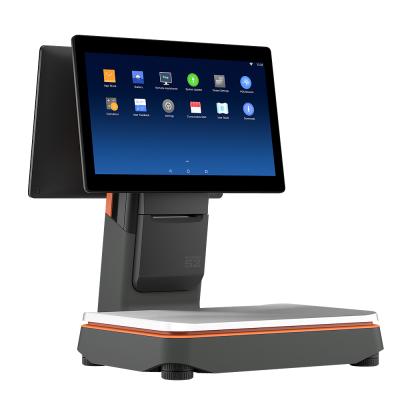 China Suppermarkets Android System Touch Screen All In One Smart Counter POS Scale With 80mm Receipt Printer for sale