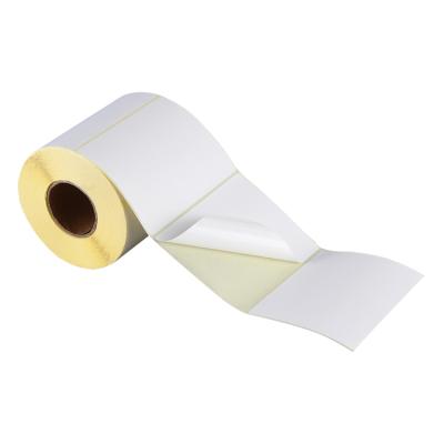 China Scratch Off 60 x 40 Self Adhesive Blank Barcode Printer Custom Printing Thermal Transfer Label Roll for sale