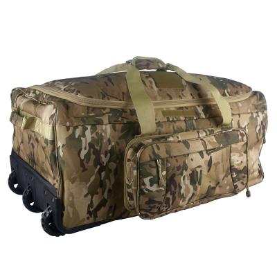 China Large Capacity Rolling Duffel Bag Military Wheeled Wholesale 600D Polyester Rolled Deployment Bag With Wheels for sale