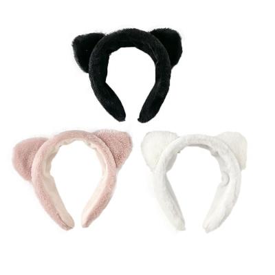 China Plush Style Cat Ear Headbands For Kids Party European and American Cute Animal Festival Hair Cartoon Headbands Accessories Plush Headbands for sale