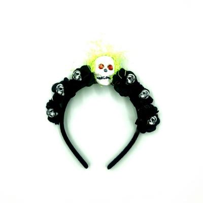 China European and American Style European and American Style Festival Halloween Headbands Wig Skull Prop Skull Prop Hair Accessories Gemstone Eyes Gauze Hair Hoop for sale