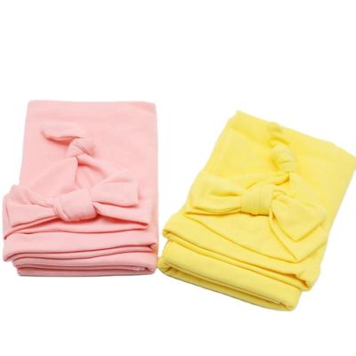 China Organic Cotton Knitted WARM Pattern Newborn Baby eceiving Wrap Covering Set for sale