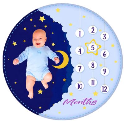 China Unisex Anti-pilling Baby Girl Baby Growth Chart Blanket Monthly Milestone Blanket for sale