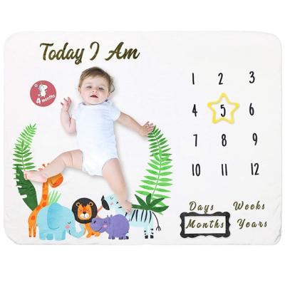 China Anti-Static Baby 40x47 Inch Monthly Prop Newborn Photography Background Baby Blanket Growth Milestone Growth Photo Bedding for sale