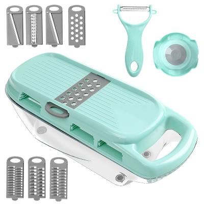 China 11 Viable in Vegetable Fruit and Vegetable Cutter Chopper Slicers Dicer Kitchen Cutter 1Multifunctional Manual Vegetable Tools Mandoline for sale