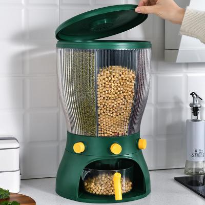 China 2022 New Rotatable Dry Rice Dispenser Cereal Food Box Plastic Storage Boxes and Bins, Round Food Container Storage Boxes and Bins for sale