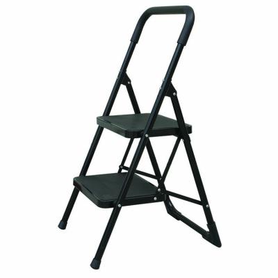 China Folding Ladders Black Portable Universal Ladder 2 Steel Step Ladder Stool for sale