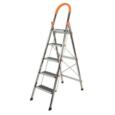 China 2020 Household Folding Ladders 5 Steps Stainless Steel Folding Ladder for sale