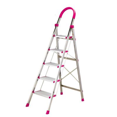 China Folding Ladders Excellent Quality Office 5 Step Folding Stainless Steel Ladder Rack for sale