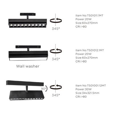 China 2021 Modern New Trend Surface Mounted Low Voltage 48V Magnetic Track System Magnet LED Track Light For Hotel for sale