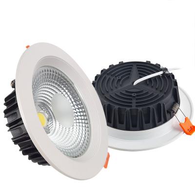 China Adjustable Light Steering Body Glass Aluminum Cover Wiring COB Downlight For Hotel Indoor Ceciling Lighting RGB LED Down Lights for sale