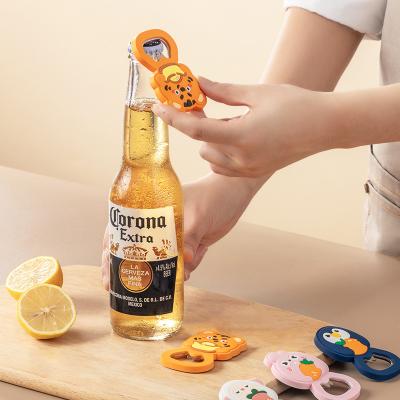 China Home Viable Brand New Animal Bar Shape PVC Product Magnetic Sticker Bottle Opener Wine Opener for sale