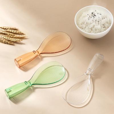 China New Kitchen Accessories Tools Sustainable Creative Nonstick Standing Plastic Rice Spoon Plastic Rice Paddle for sale