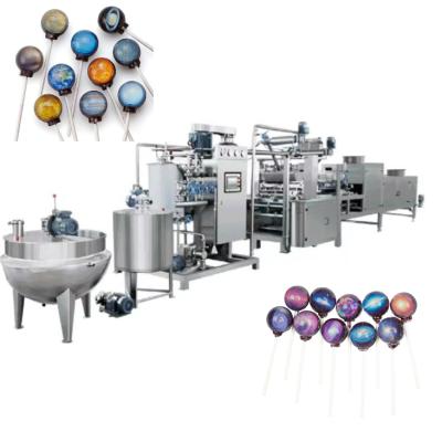 China Making Differnent Sizes and Colors Candy Commerical Fruit Galaxy Lollipop Making Machine Lollypop Machine Lollipop Production Line for sale