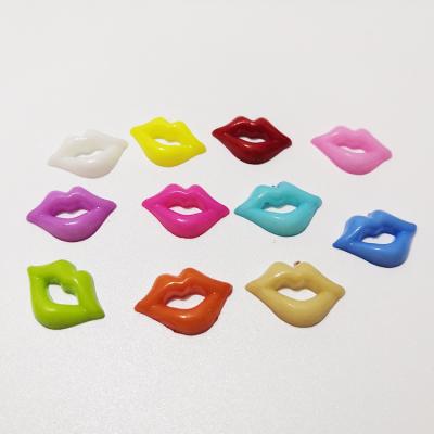 China Cute ABS nickel free back flat lip kiss plastic diy buttons for kids scrapbooking for sale