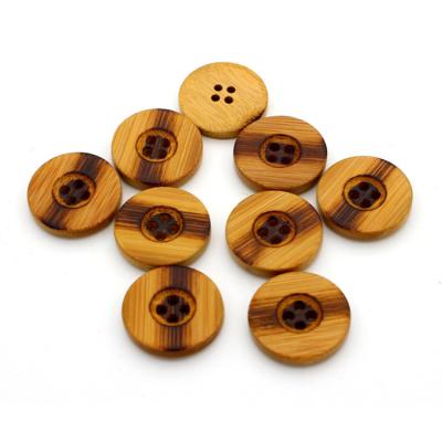 China Sustainable Eco-Friendly Material Four Hole Natural Bamboo Round Sewing Button For Suit for sale