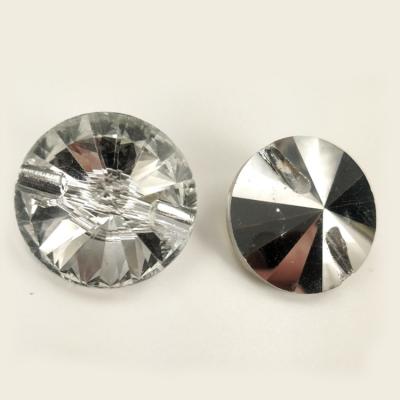 China Sustainable Wholesale Round Flat Leg Crystal Glass Upholstery Satellite Button For Sofa for sale