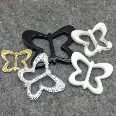 China Fancy Butterfly Gold Glitter Nickel Free Silver Tri Slip Adjustable Fancy Buckle For Decoration for sale