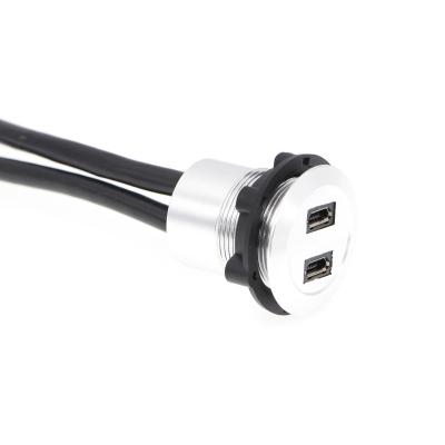 China audio & LYAN Video Product Micro USB Dual Panel Mount Connect, Dual MAIN FEMALE MALE B, 22mm, 60cm B/BACK Cable for sale