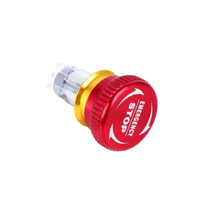 China 1NO1NC 16mm aluminum alloy pin stop emergency terminal push button switch LAS1-AGQ16-TSD for sale